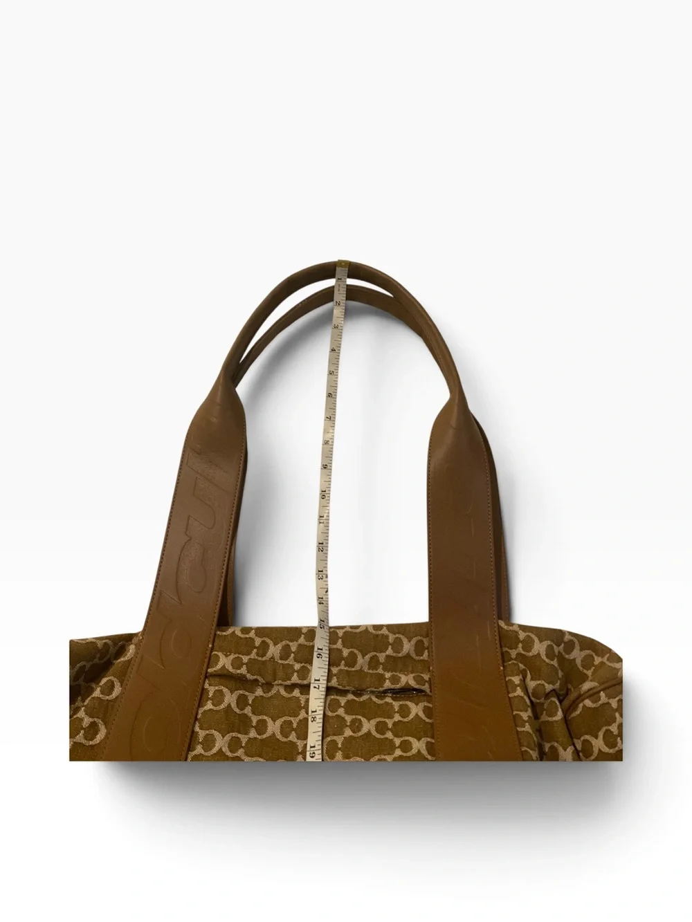 Lux Canvas Logo-Print Brown Duffel with Removable Strap